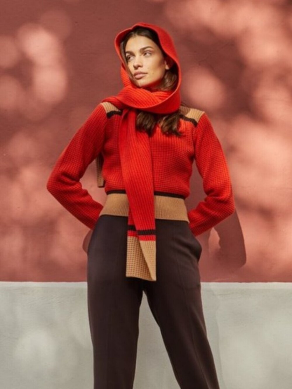 Marni x Uniqlo Popcorn Knitted Hooded Scarf